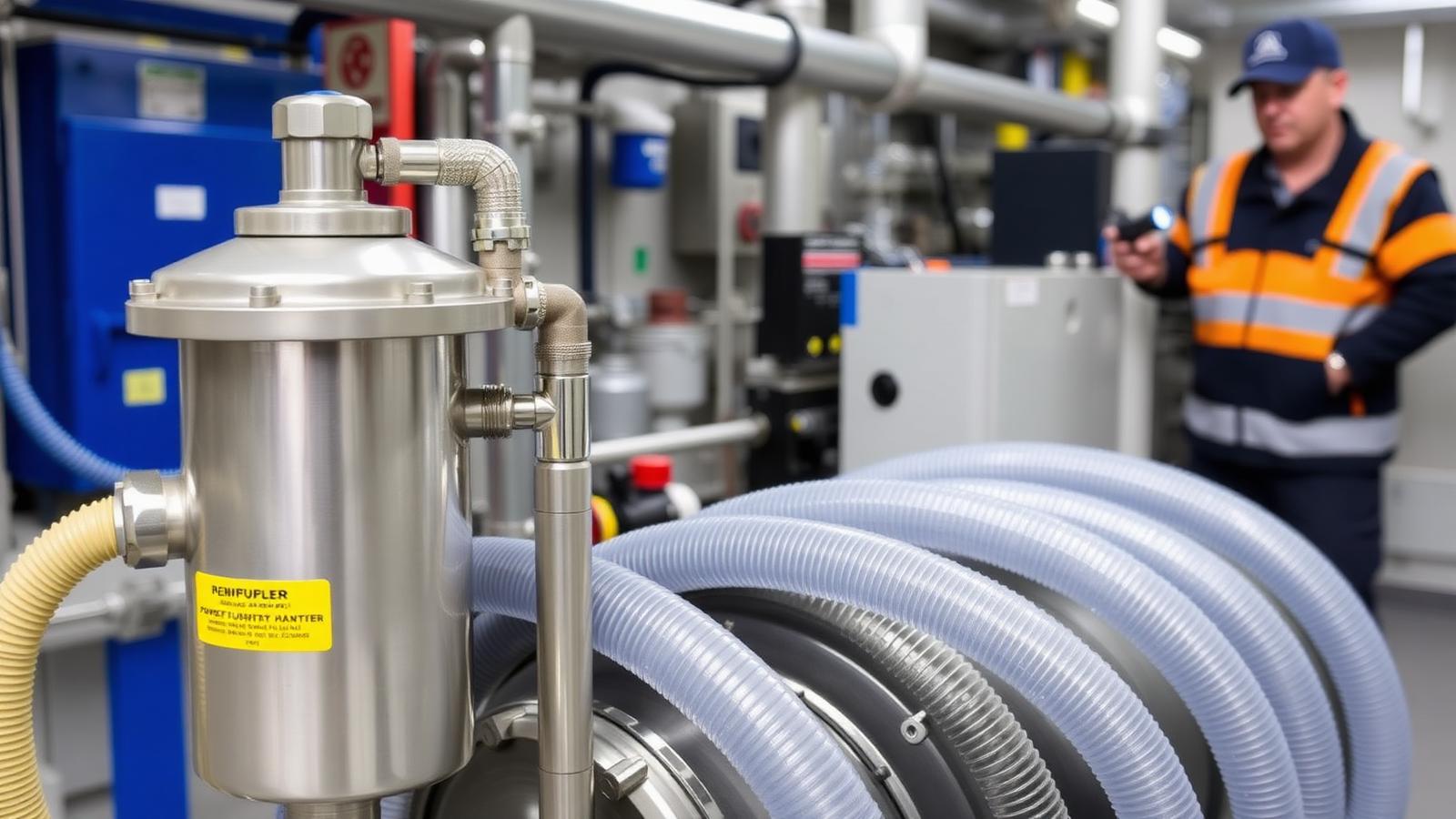 How to approach a power flush school heating project professionally — Commercial heating power flush rig with hoses connected in a UK plant room